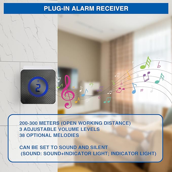 HoneTeek Solar Driveway Alarm, Wireless 600ft Range Driveway Motion Sensor - Image 5