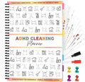 ADHD Cleaning Planner – Reusable Dry-Erase Sleeve Fridge Kit, Removable Coil by Homesthetix