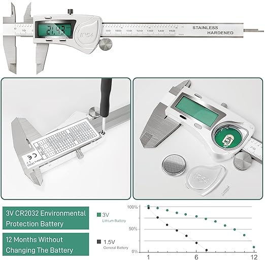 Electronic Digital Vernier Caliper Measuring Tool, IP54 Waterproof Electronic - Image 5