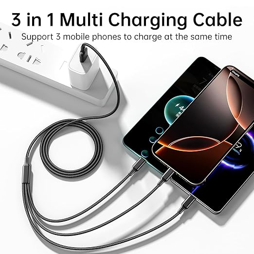 Multi USB Charging Cable 3A, 3 in 1 Fast Charger Cord Connector - Image 3