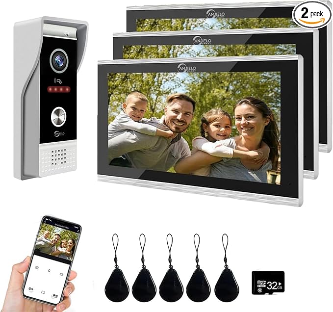 Wired Smart Video Apartments Intercom System, 10 Inch Monitors by ANJIELOSMART