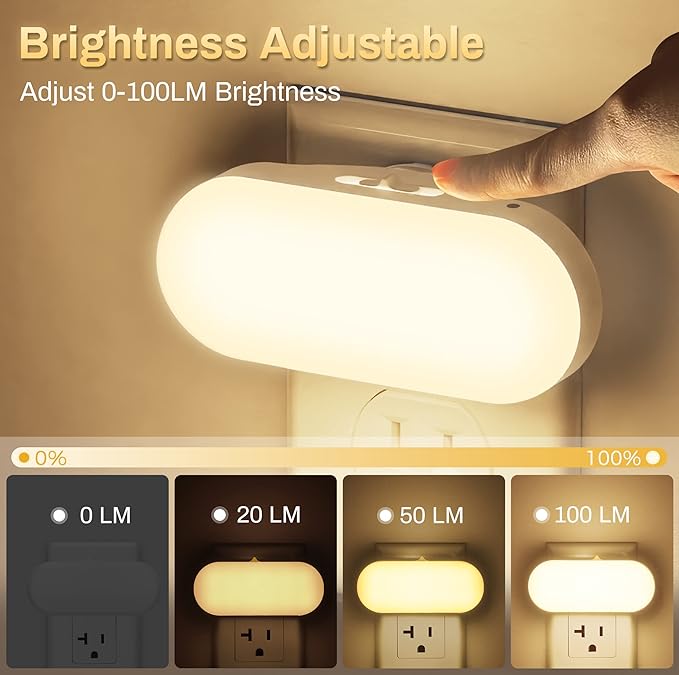 DORESshop Led Night Lights Plug into Wall Soft White, Compact Dimmable Night - Image 3