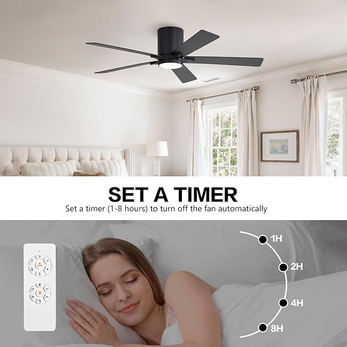 WINGBO 48" DC Flush Mount Ceiling Fan - Image 8