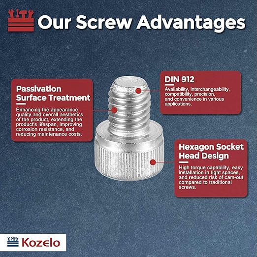 Kozelo 50pcs Socket Head Cap Screws - Image 3
