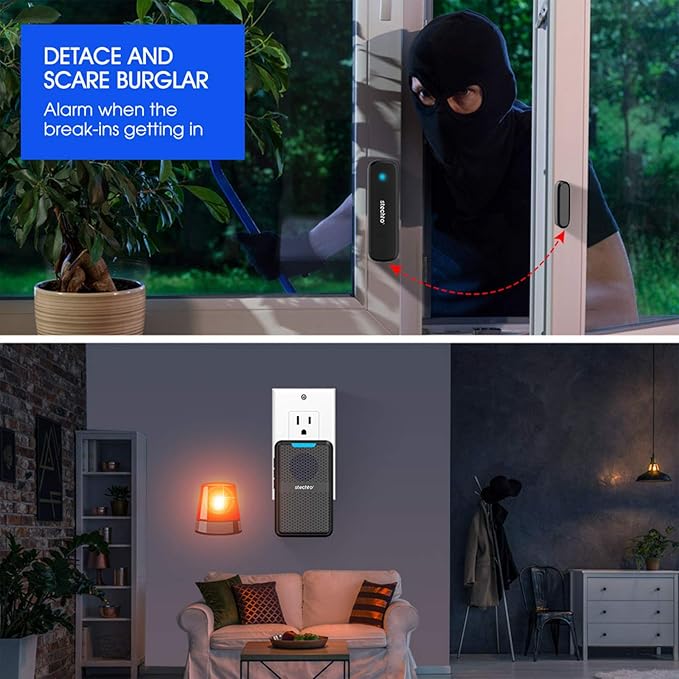 STECHRO Wireless Door Chime, 600Ft Range 5 Adjustable Volume 1 Magnetic Door - Image 6