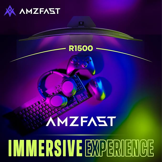 Amzfast 27 inch 200Hz Curved Gaming Monitor, FHD 1080P Computer Monitor - Image 5