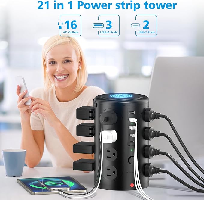 Power Strip Surge Protector Tower - Image 4