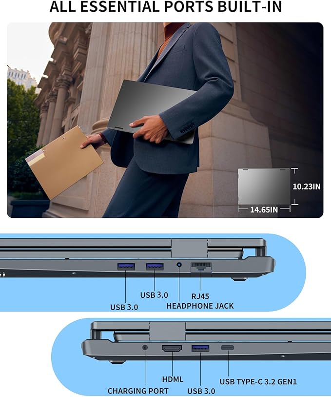 KOOFORWAY Triple Screen Laptop, 16” Main + Dual 10.5” Monitors, Core i7-1270P - Image 5
