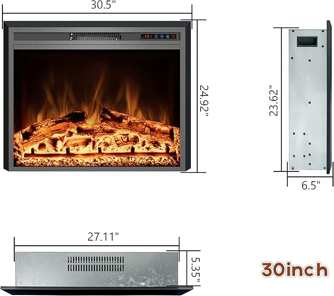 Trim Kit for 30.5" W x 24.9" H Electric Fireplace Inserts - Image 5