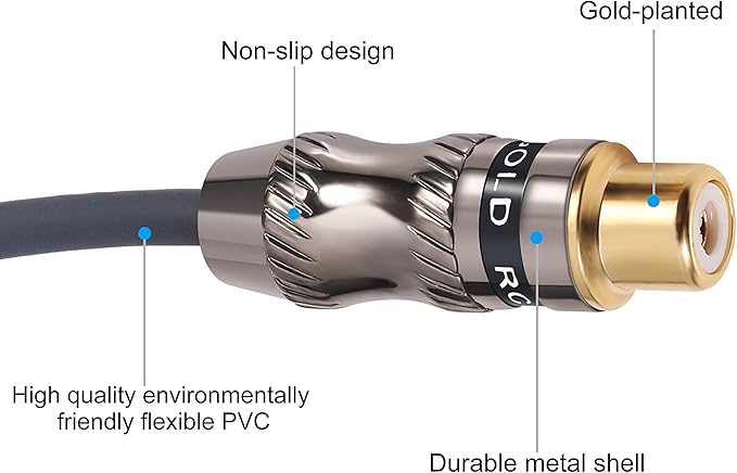 Devinal Y-Cable, RCA Female to 2 RCA Female Adapter, Video/Audio Splitter - Image 3