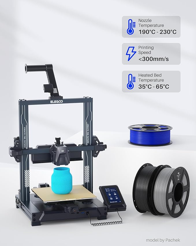 ELEGOO PLA Filament 1.75mm White 1KG, 3D Printer Filament Dimensional Accuracy - Image 5
