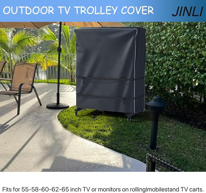 JINLI 60-65 inch outdoor TV trolley cover, courtyard TV cover, Oxford fabric - Image 5