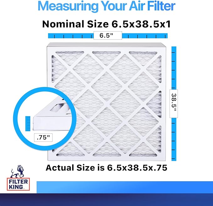Filter King 6.5x38.5x1 Air Filter | 4-PACK | MERV 8 HVAC Pleated A/C Furnace - Image 2