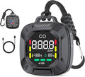 Portable Carbon Monoxide Detector Travel, Rechargeable 3-in-1 CO, Temperature & by Koocovel