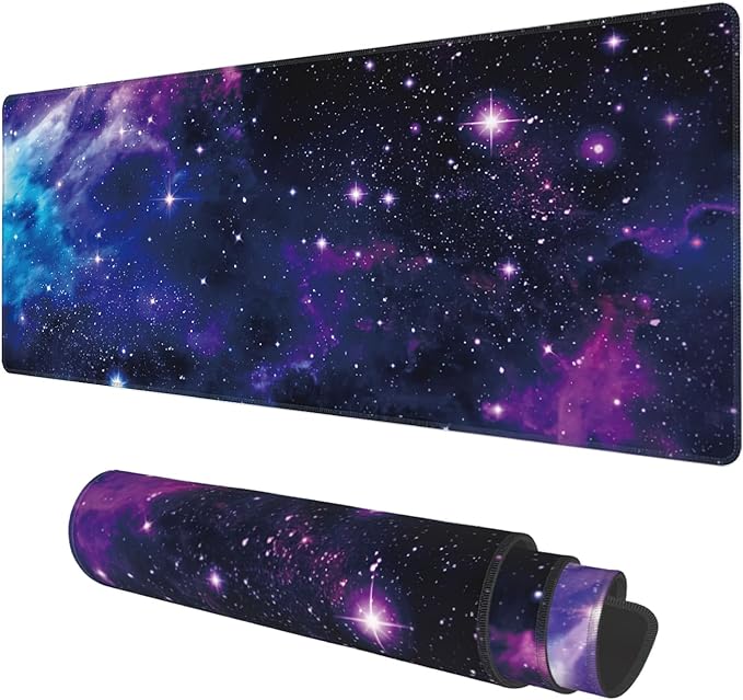 Desk Mat, Galaxy Nebula Universe Space Extended Gaming Mouse Pad Large by KOAIWPAE