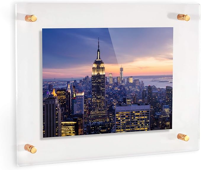 ArtToFrames 10x13 Inch Double Panel Floating Acrylic Picture Frame comes - Image 2