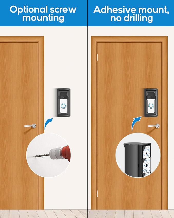 Anti-Theft Video Doorbell Mount，Adjustable 360° Degree Doorbell Angle No-Drill - Image 4