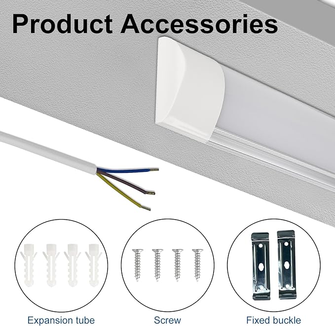 colmeguna 8 Packs 4FT LED Batten Light, Ultra-Thin Ceiling Surface Mounted Light - Image 3