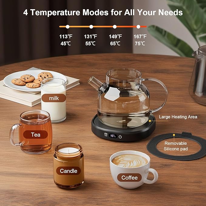 Coffee Mug Warmer with Cute Cat Mug Set, 8 Hour Auto Shut Off Cup Warmer - Image 6