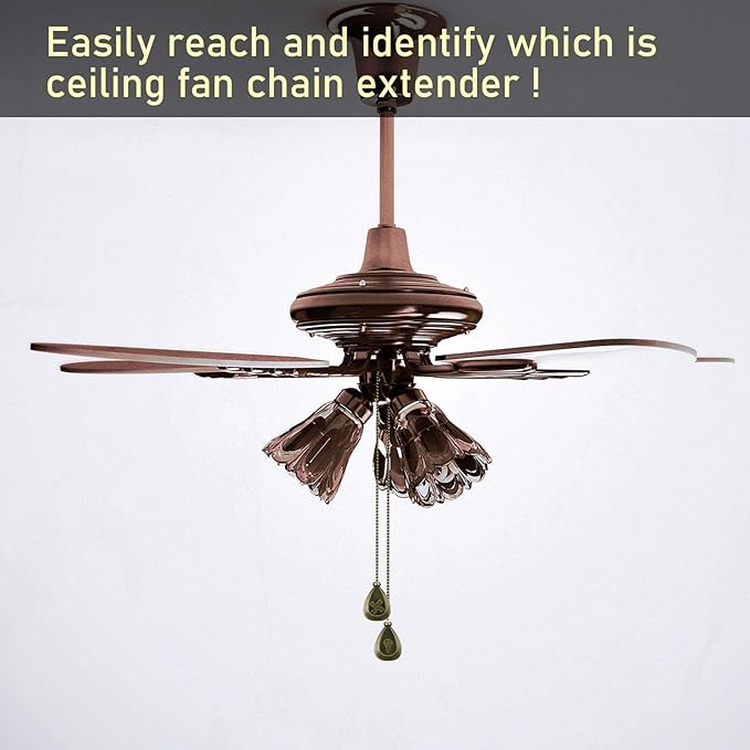 4 Pieces Ceiling Fan Pull Chain Extender Ornament 12 Inch Ceiling Pull Chain - Image 5