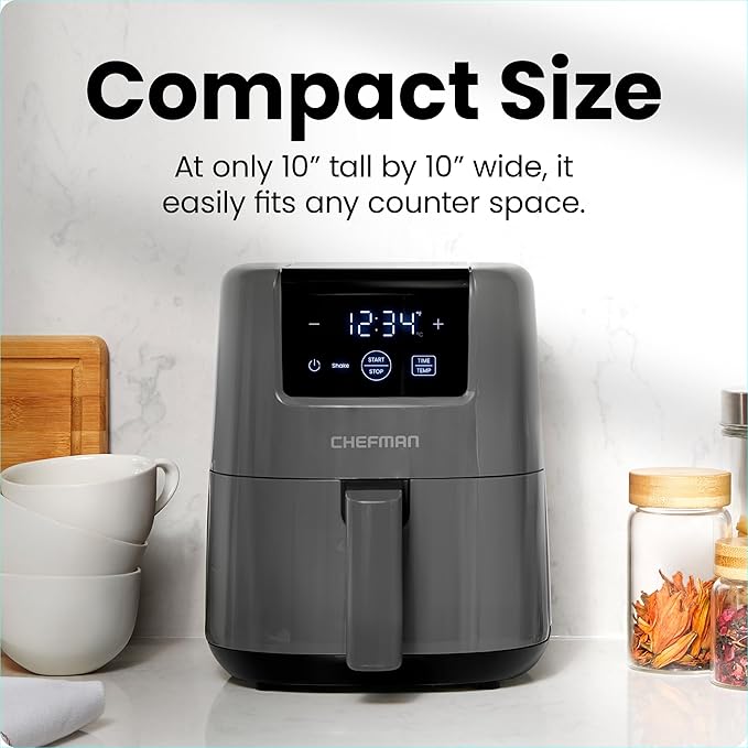 CHEFMAN 2 Qt Mini Air Fryer – Digital Space-Saving Compact Air Fryer - Image 3