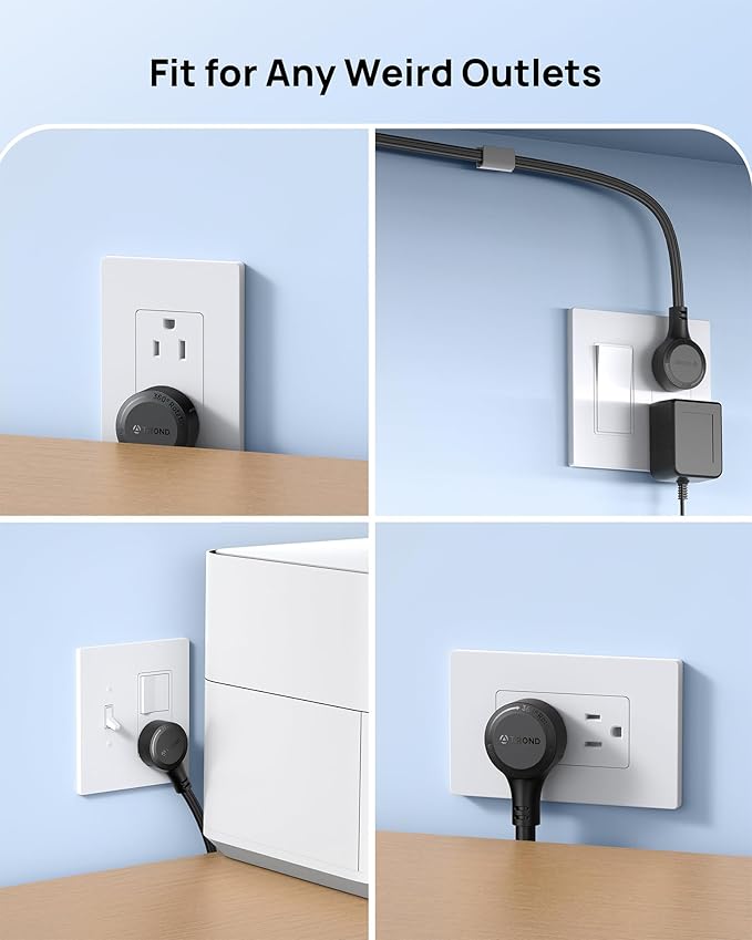 TROND 360° Rotating Plug Surge Protector Power Strip, 2 USB C and 2 USB A - Image 5