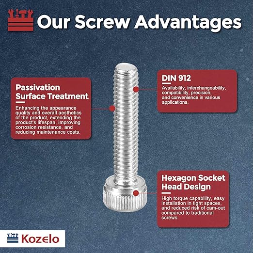 Kozelo 100pcs Socket Head Cap Screws - Image 3