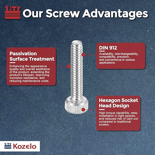 Kozelo 100pcs Socket Head Cap Screws - Image 3