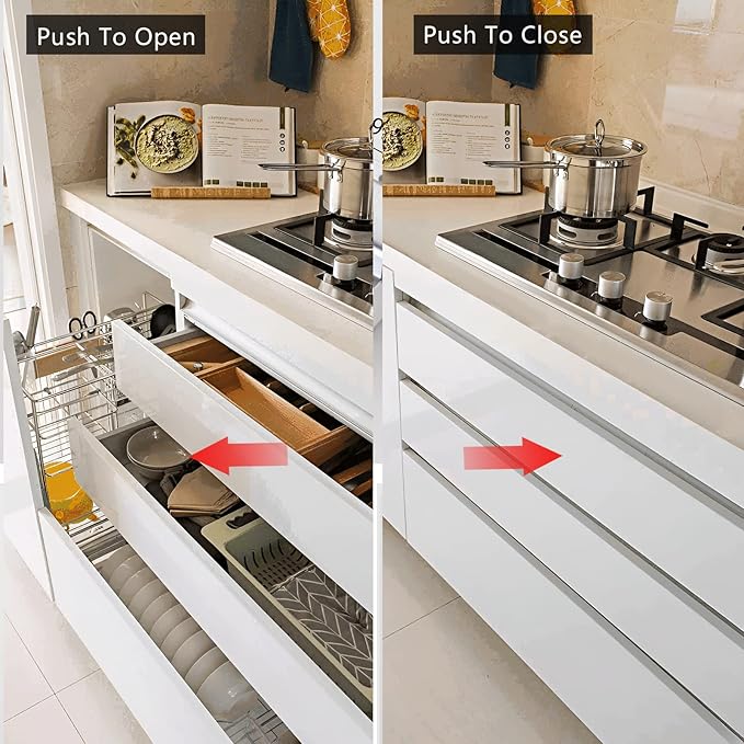 Push to Open Door Latch, 5 Pack Magnetic Push Latches, Adhesive Heavy Duty - Image 5