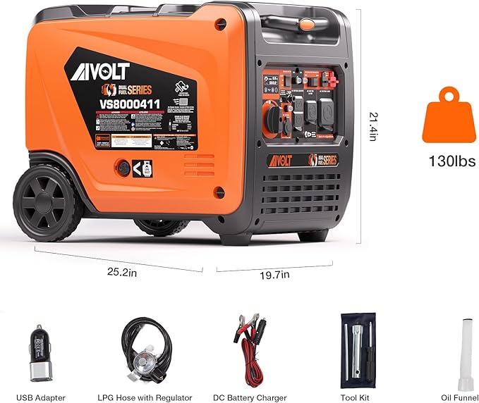 AIVOLT 8000W Dual Fuel Super Quiet Inverter Generator - Image 9