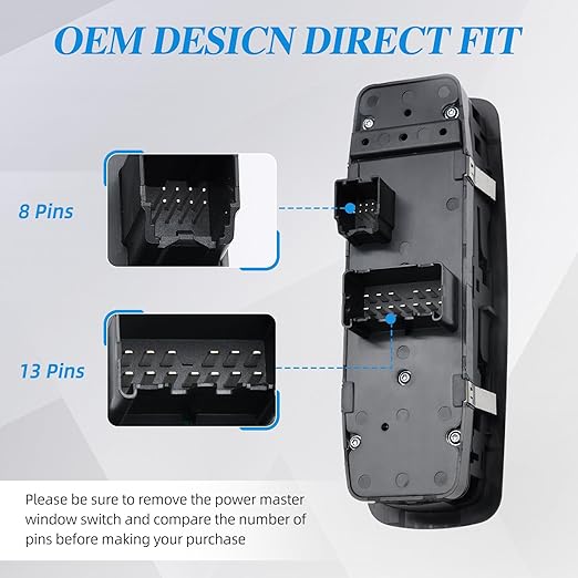WUANGKI Master Power Window Control Switch | Front Driver Side | 13+8 Pins | - Image 4