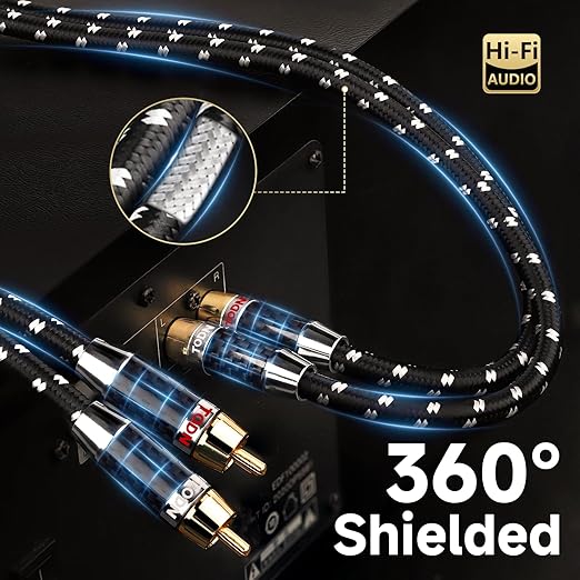 TODN Auidophile 2RCA Male to Male Stereo Audio Cable, OFC RCA Cables - Image 6