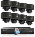 PANOOB 8 Channel Security Camera System, 8X 4K IK-10 Vandal-Proof PoE Dome by PANOOB