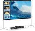 Projector Screen Outdoor Portable Movie: 120 inch Foldable Projection Screen by AODIOU