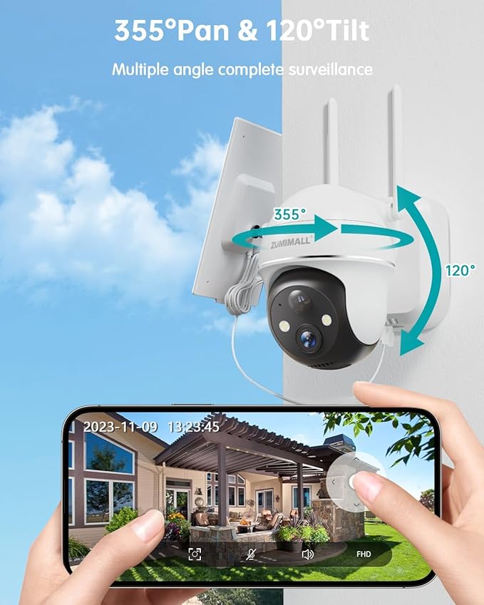 ZUMIMALL 5MP Security Cameras Wireless Outdoor, Solar Security Camera Outdoor - Image 3