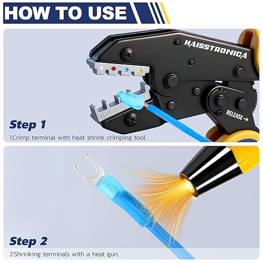 haisstronica 120PCS Heat Shrink Fork Spade Connectors #8 Waterproof Marine - Image 5