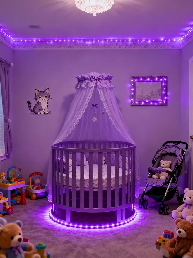 Aalnfe Purple Led Lights Strip for Bedroom Indoor Rope Lights Black Pagage Led - Image 7