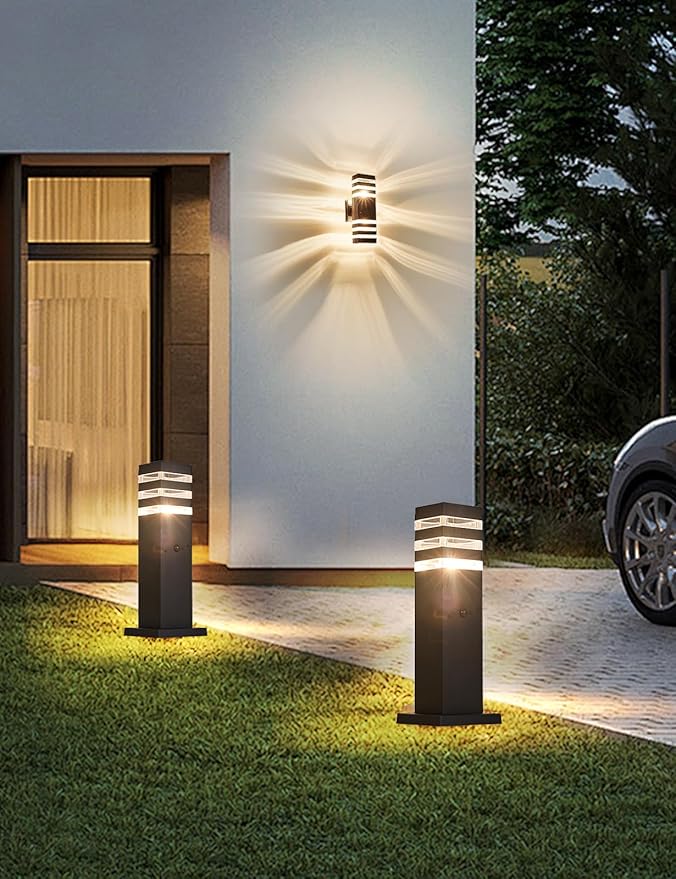 2Pack Motion Sensor Outdoor Floor Lamps Pathway Lights Dusk to Dawn Exterior - Image 8