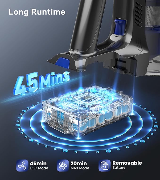 NADALY Cordless Vacuum Cleaner for Home, 500W 40KPA Stick Vacuum Cordless - Image 3