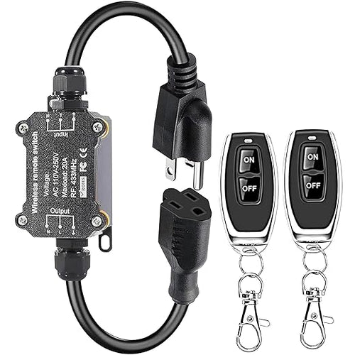 AC110V Remote Control Power Switch, Waterproof Wireless Light Switch, 165 Feet by Urant