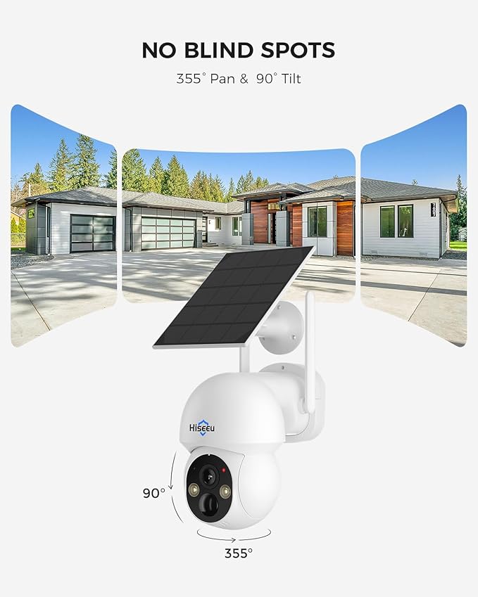 Hiseeu Solar Camera Wireless Outdoor, Home Security Camera System, 2.4G & 5G - Image 3