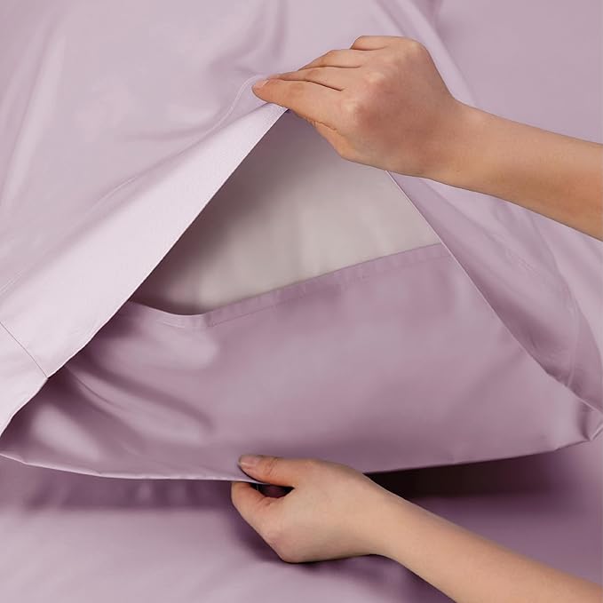 Bedsure California King Sheet Sets, Cooling Sheets, Rayon Derived from Bamboo - Image 5