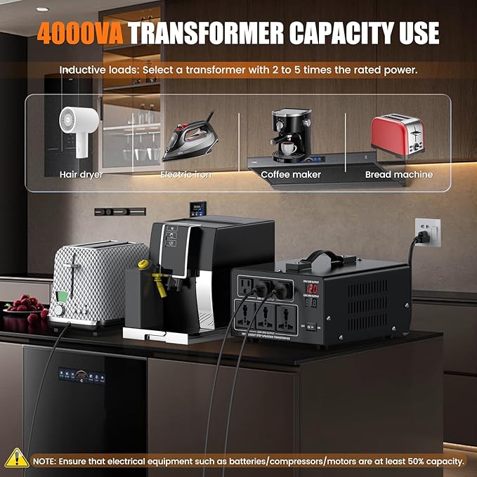 4000W Voltage Converter Transformer Step Up 110V/120V to220V/240V or Step Down - Image 6