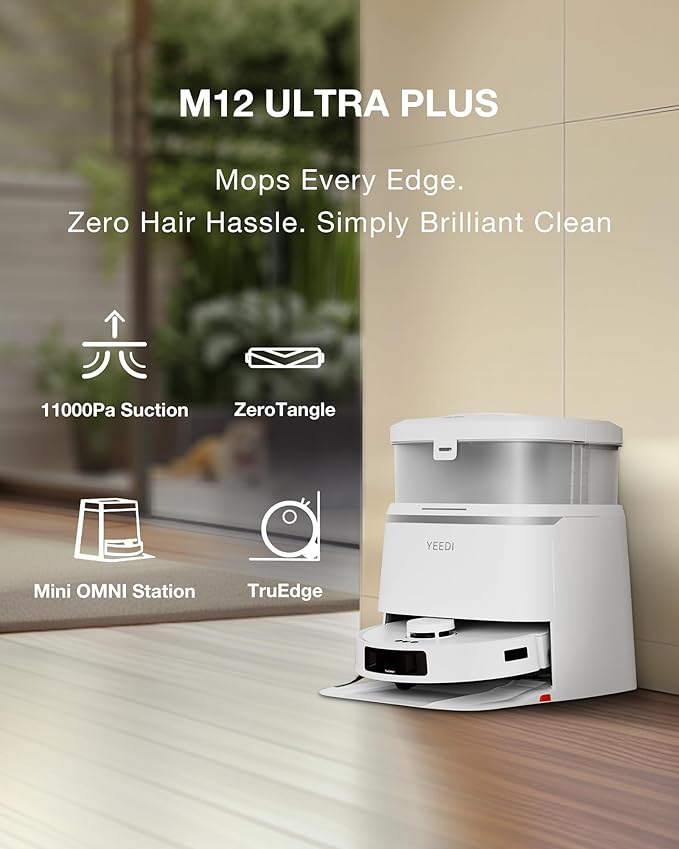 Yeedi M12 Ultra Plus Robot Vacuum & Mop – White Upgraded Version | 11800Pa - Image 2