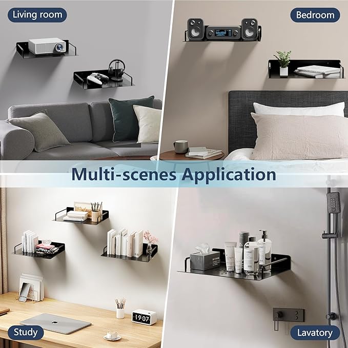 Projector Shelf, Floating Entertainment Center Shelves，DVD Player&Under Tv Wall - Image 7