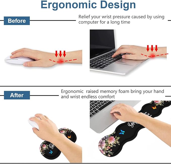 Ergonomic Keyboard Wrist Rest & Mouse Pad Wrist Rest Set, Large XXL Gaming Desk - Image 3