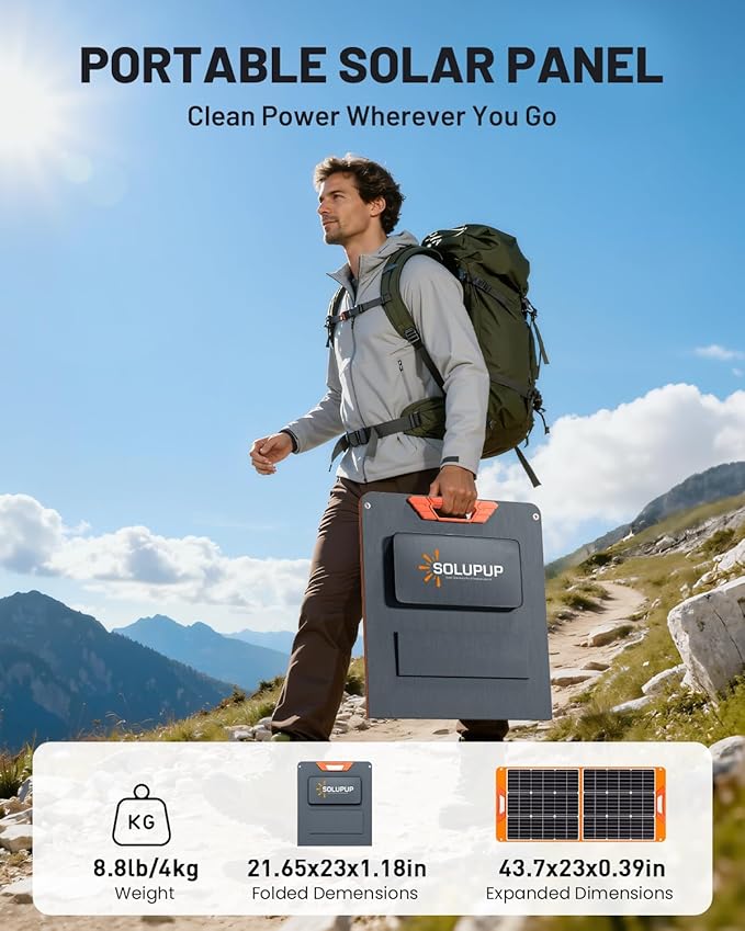 100W Portable Solar Panel for Power Station, 19.8V Foldable Solar Charger - Image 6