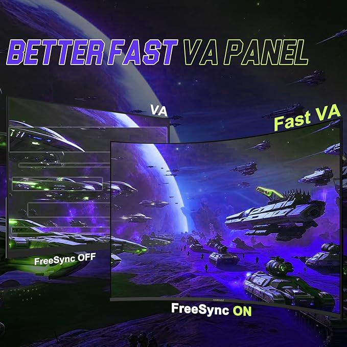 Amzfast 27 inch 200Hz Curved Gaming Monitor, FHD 1080P Computer Monitor - Image 4