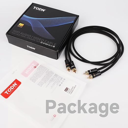 TODN HiFi RCA Cables Audiophile RCA to RCA Male Silver-Plated-OCC Core Shielded - Image 9