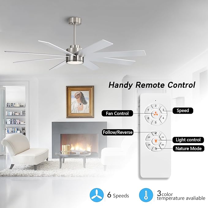 WINGBO 60" Large DC Ceiling Fans - Image 2